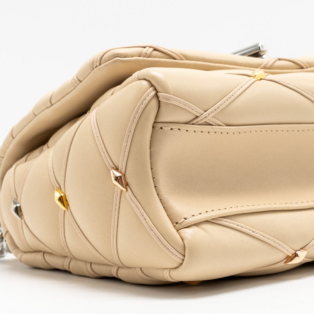 LOUIS VUITTON GO-14 MM LAMBSKIN BEIGE MULTICOLOUR HARDWARE