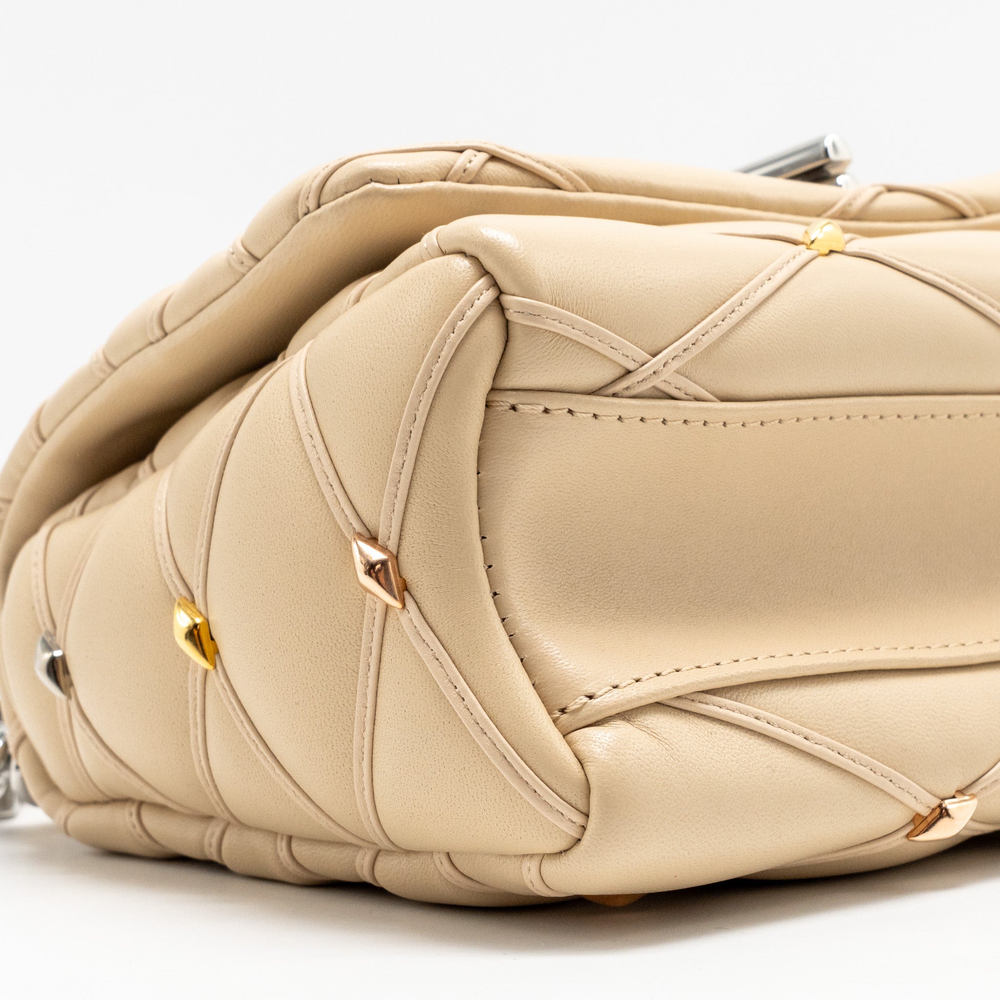 LOUIS VUITTON GO-14 MM LAMBSKIN BEIGE MULTICOLOUR HARDWARE