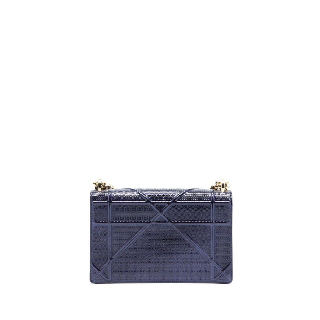 DIOR MEDIUM DIORAMA CALFSKIN METALLIC NAVY LGHW