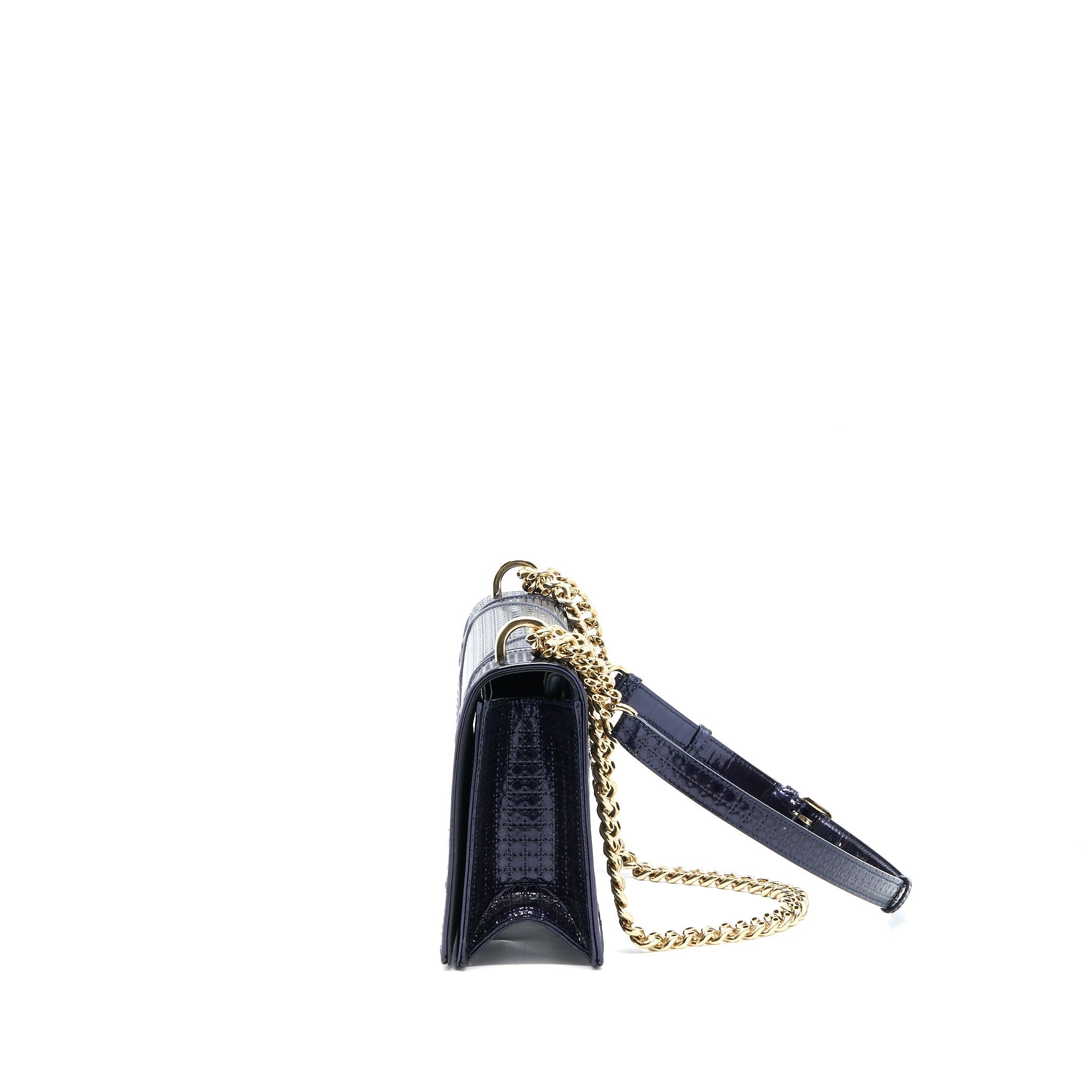 DIOR MEDIUM DIORAMA CALFSKIN METALLIC NAVY LGHW