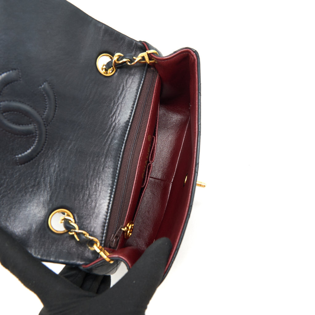 CHANEL VINTAGE SMALL FLAP BAG LAMBSKIN BLACK GHW