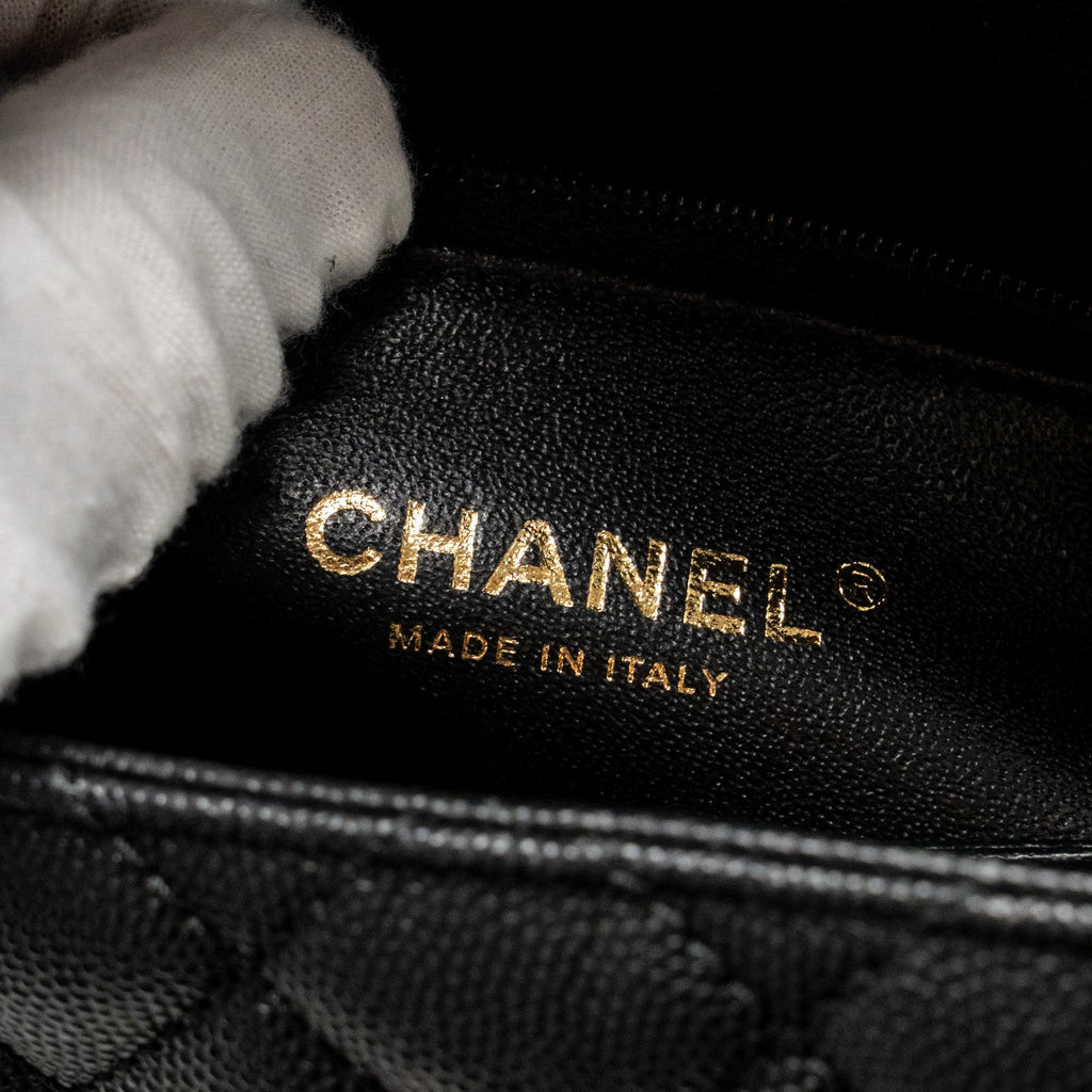 CHANEL SMALL COCO HANDLE WITH PYTHON HANDLE CAVIAR BLACK/BURGUNDY GHW