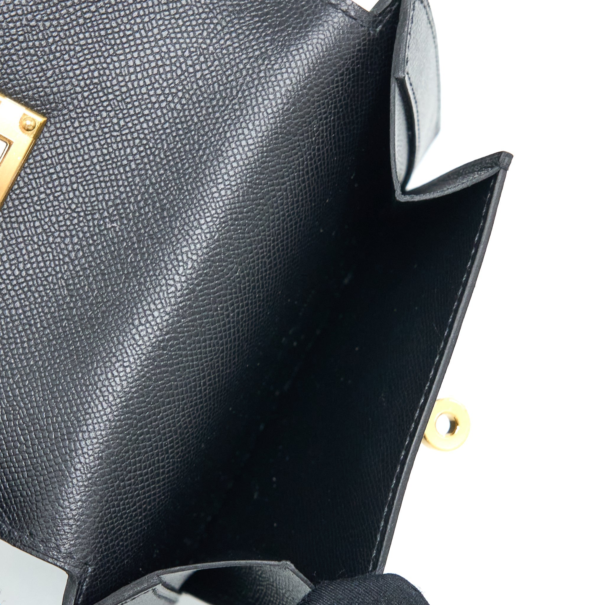 HERMES KELLY POCKET COMPACT MADAME BLACK GHW
