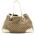 GUCCI PRINCY TOTE BAG GG SUPREME CANVAS/ WHITE GHW