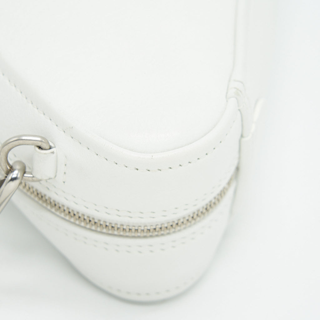 BALENCIAGA TRIANGLE MINI CHAIN CROSSBODY BAG WHITE