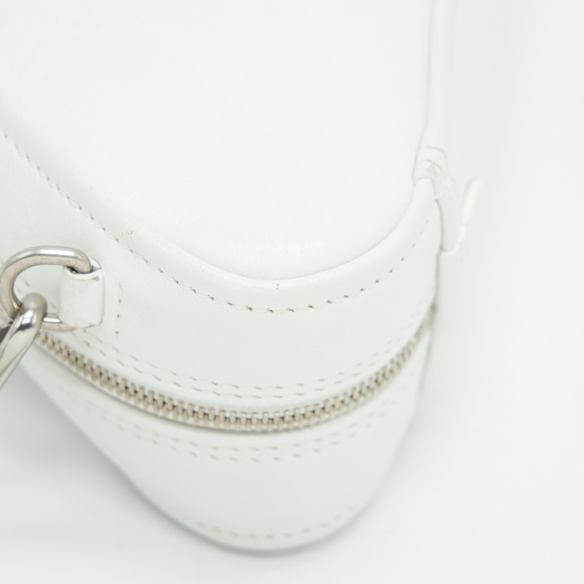 BALENCIAGA TRIANGLE MINI CHAIN CROSSBODY BAG WHITE