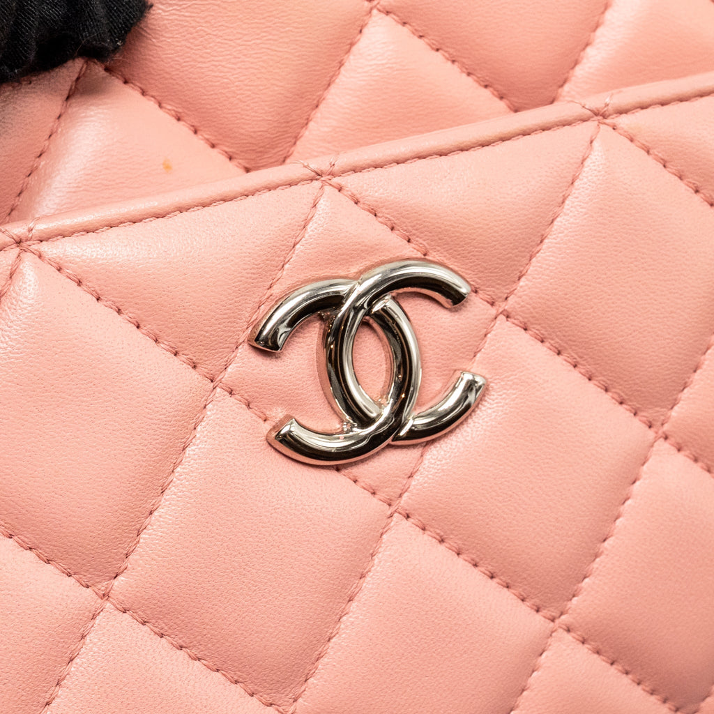 CHANEL CC CAMERA CASE WITH CHAIN LAMBSKIN PINK SHW