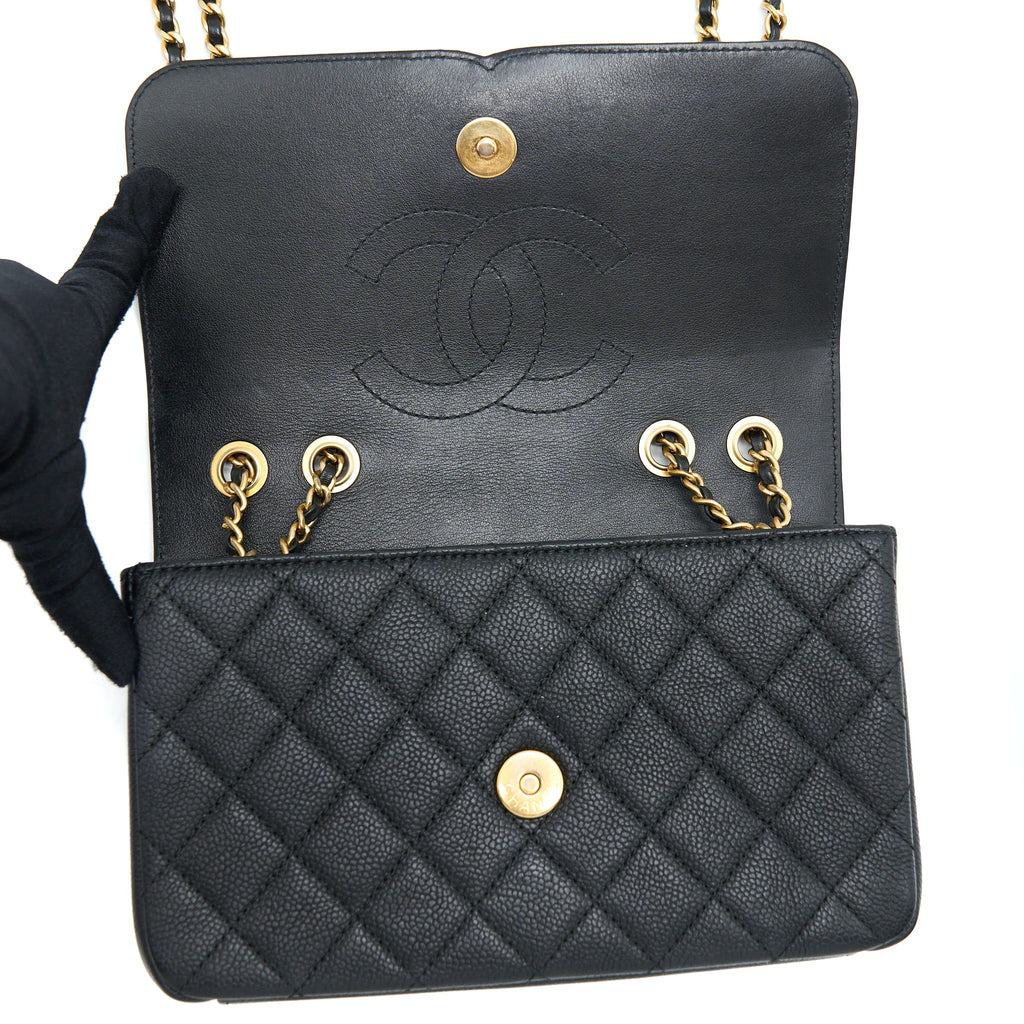 CHANEL FILIGREE FLAP BAG CAVIAR BLACK GHW