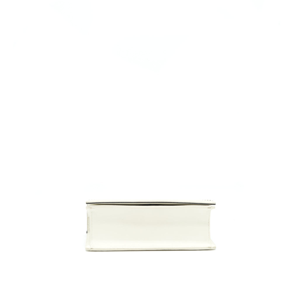 DIOR SMALL DIORAMA STUDDED WHITE WITH BLACK HARDWARE