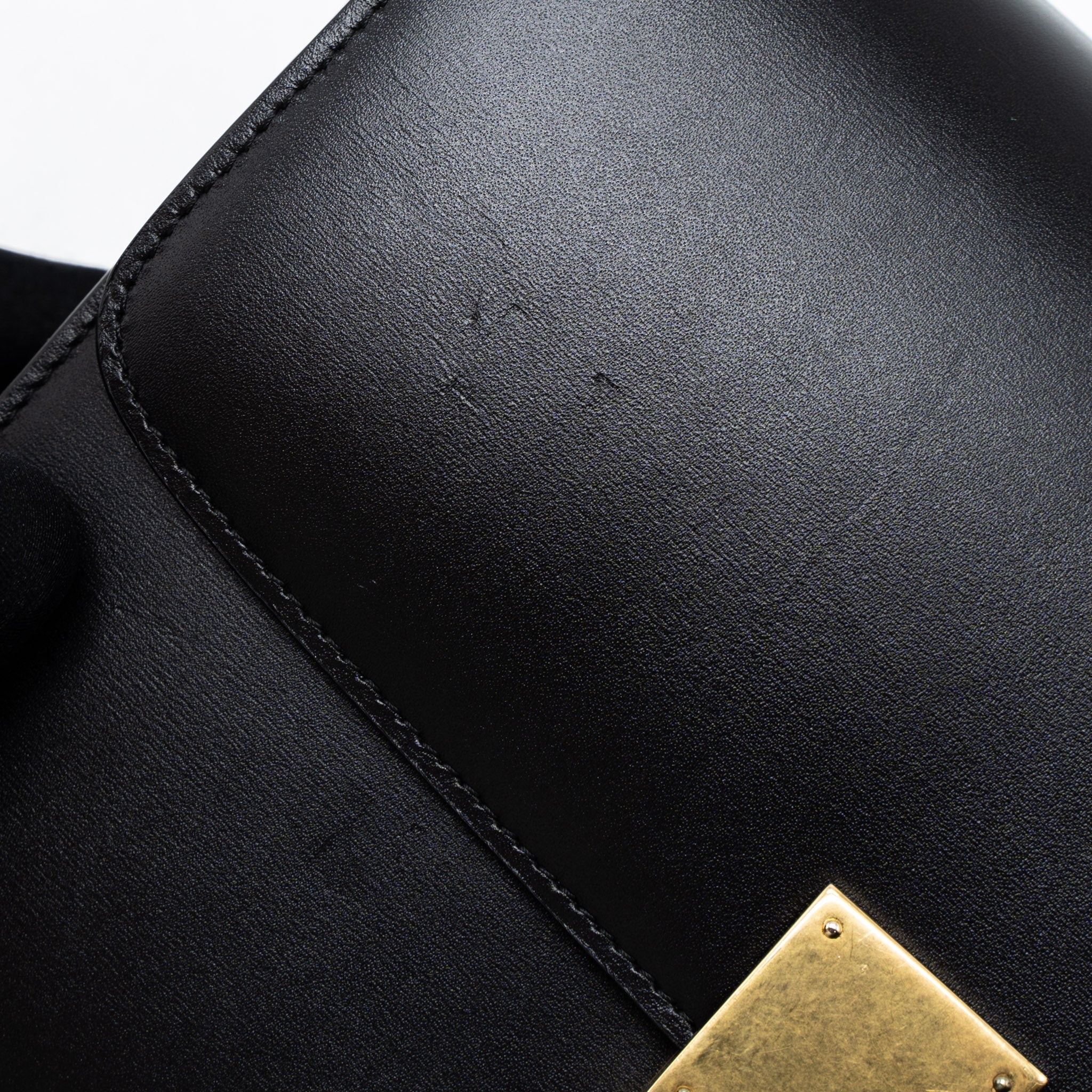 CELINE MEDIUM CLASSIC BOX CALFSKIN BLACK BRUSHED GHW
