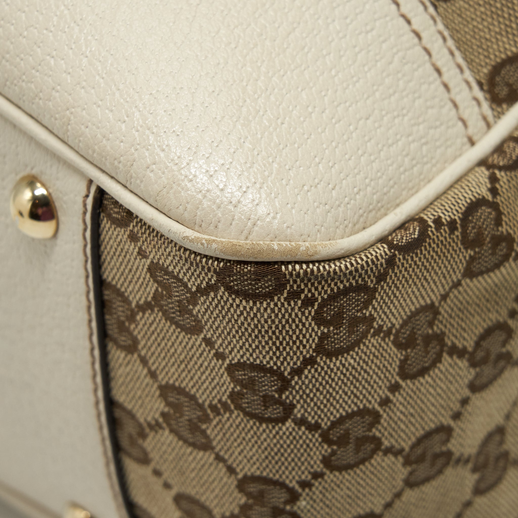 GUCCI PRINCY TOTE BAG GG SUPREME CANVAS/ WHITE GHW