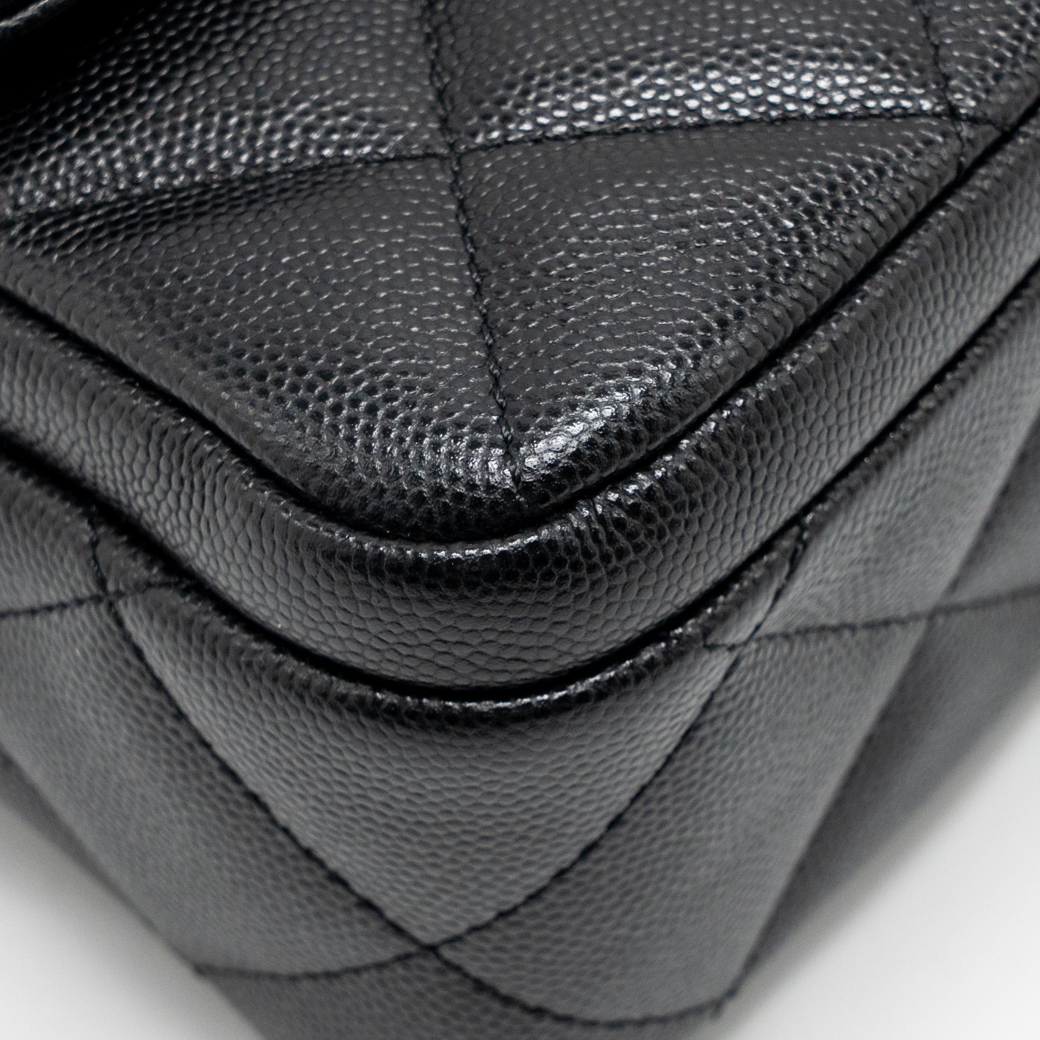 CHANEL 24B QUILTED FLAP BAG CAVIAR BLACK GHW(MICROCHIP)