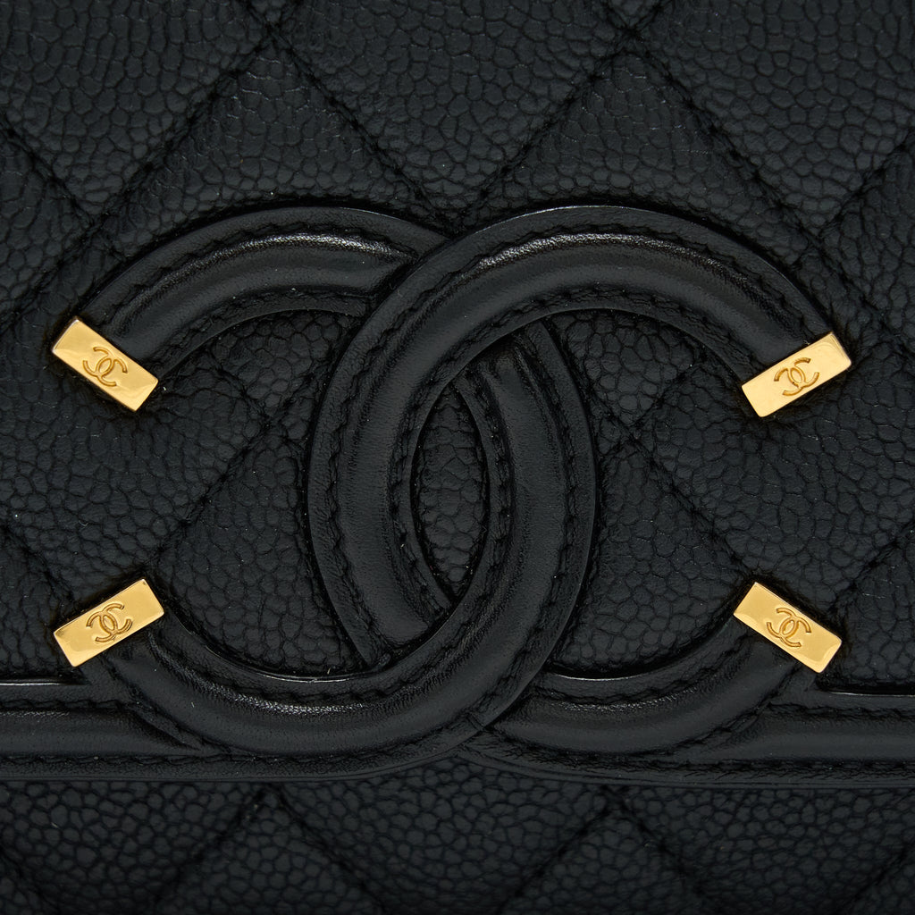 CHANEL FILIGREE FLAP BAG CAVIAR BLACK GHW