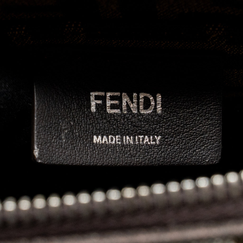 FENDI MINI BY THE WAY WITH HANDLE JACQUARD FF CANVAS/CALFSKIN SILVER/BROWN SHW