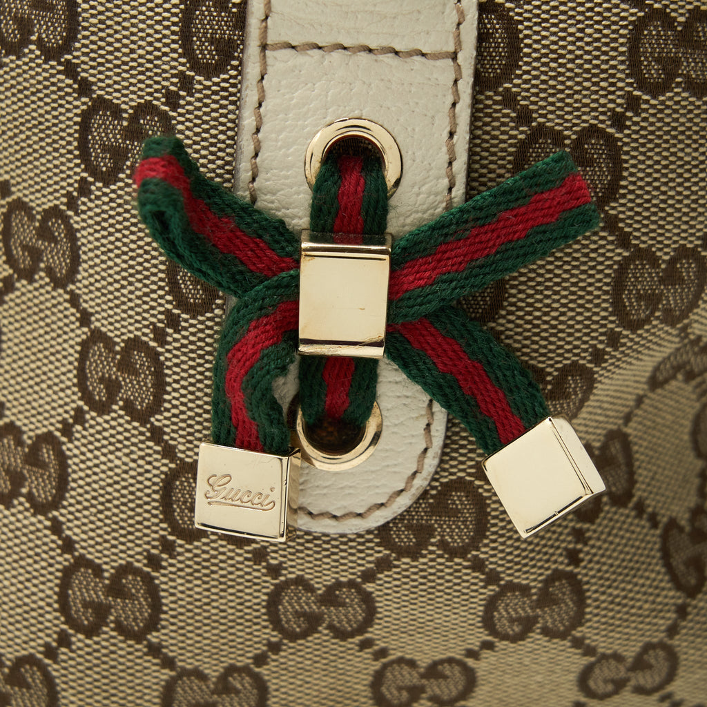 GUCCI PRINCY TOTE BAG GG SUPREME CANVAS/ WHITE GHW