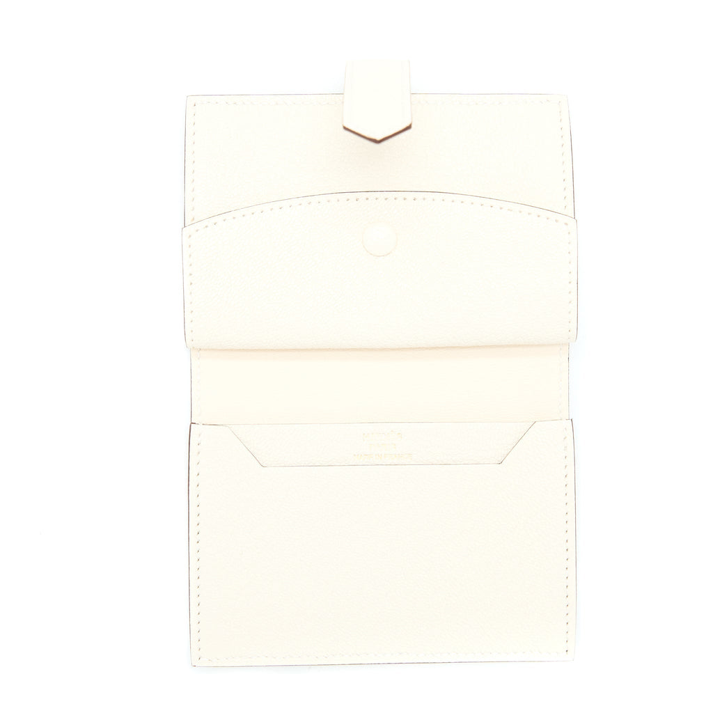 HERMES BEARN MINI WALLET CHEVRE MYSORE GOATSKIN NATA GHW