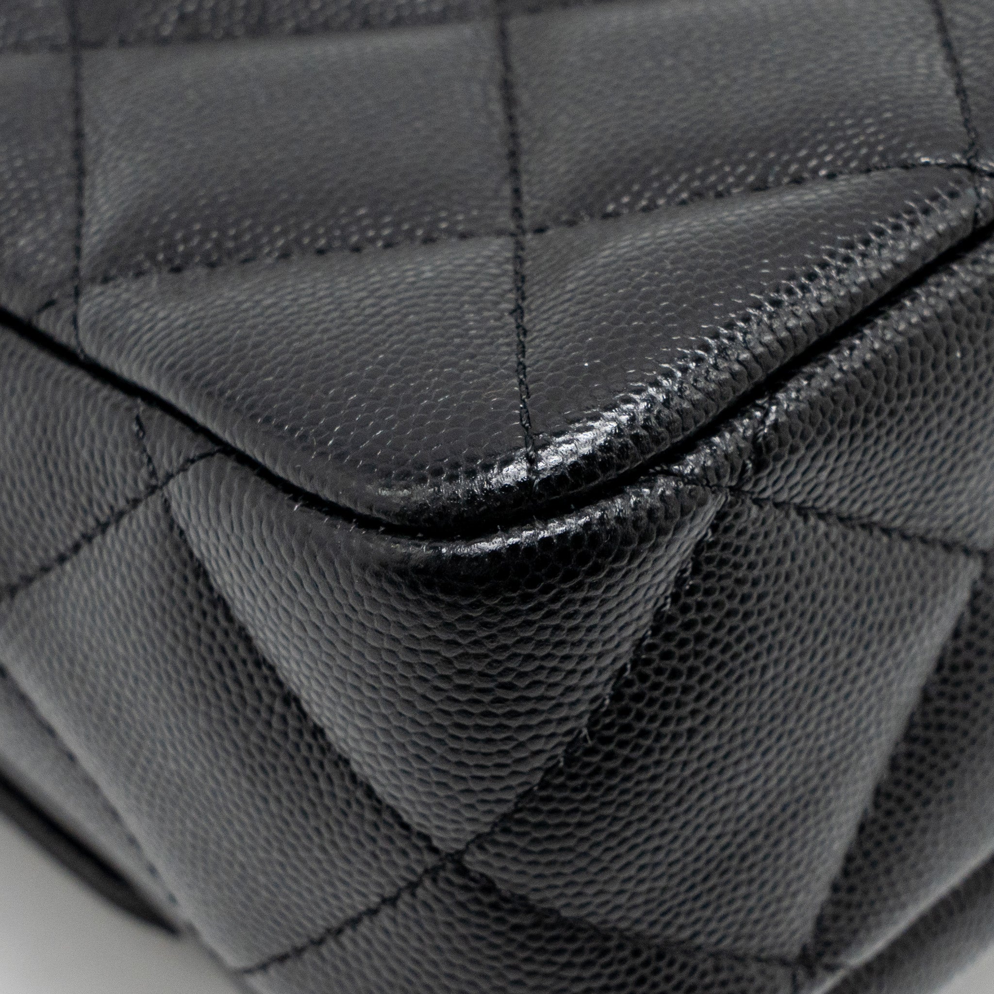 CHANEL 24B QUILTED FLAP BAG CAVIAR BLACK GHW(MICROCHIP)
