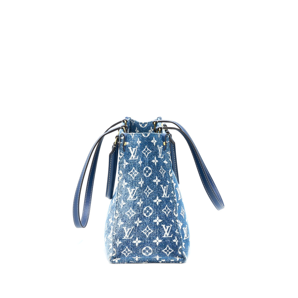 LOUIS VUITTON ONTHEGO MM MONOGRAM DENIM BLUE GHW
