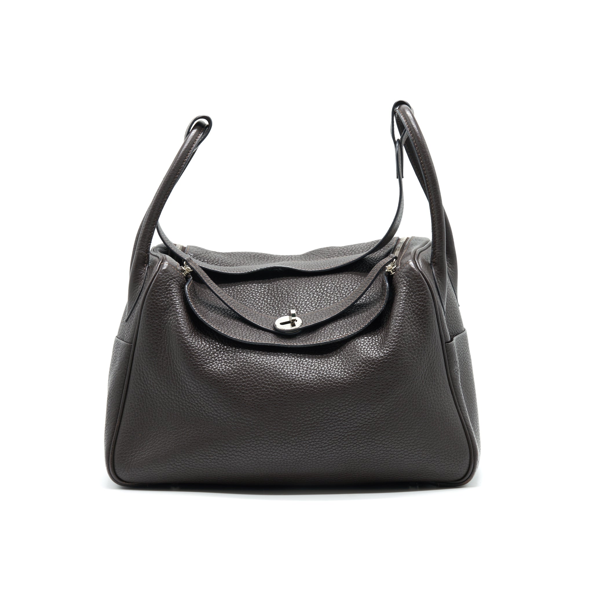 HERMES LINDY 34 CHOCOLATE WITH SHW