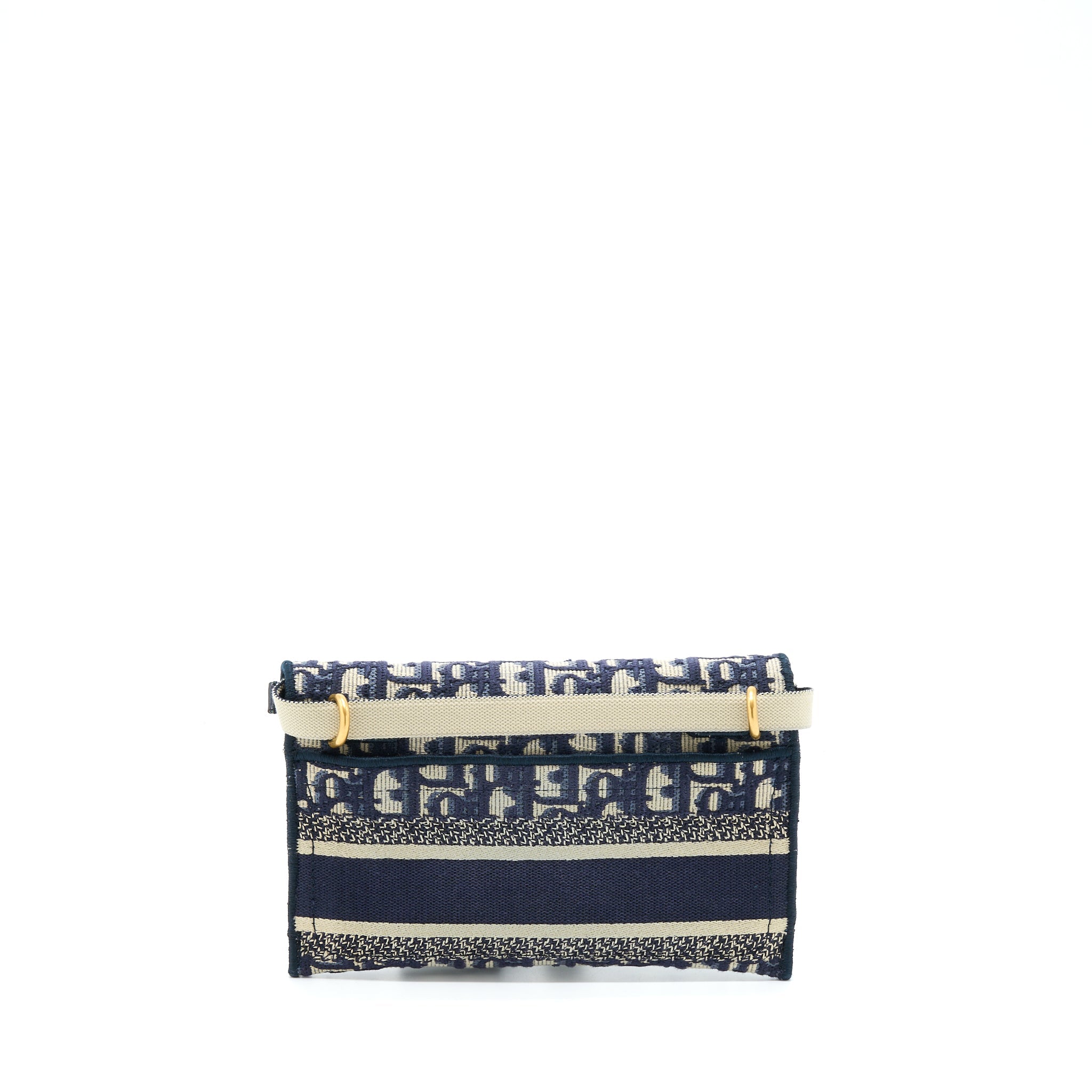 DIOR SADDLE SLIM POUCH BLUE DIOR OBLIQUE EMBROIDERY