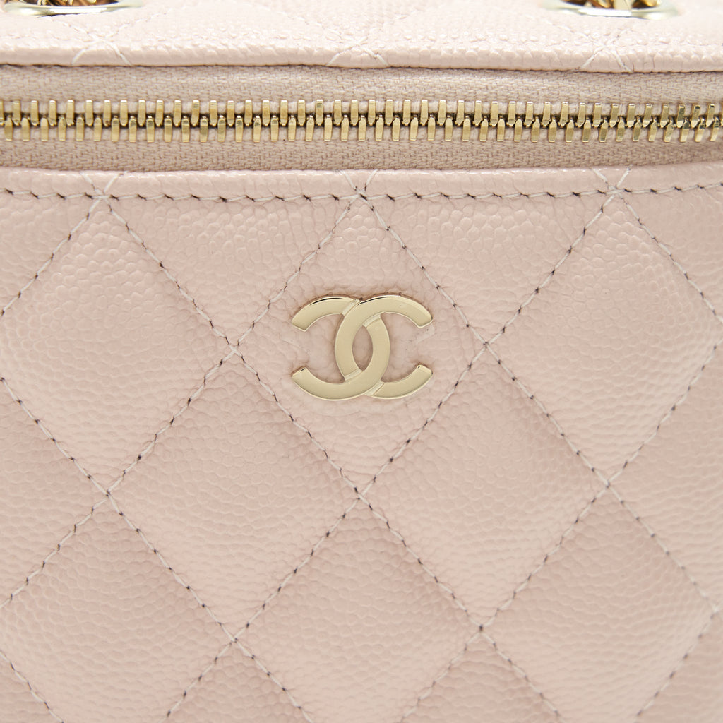 CHANEL 21C VERTICAL VANITY ON CHAIN CAVIAR LIGHT PINK LGHW