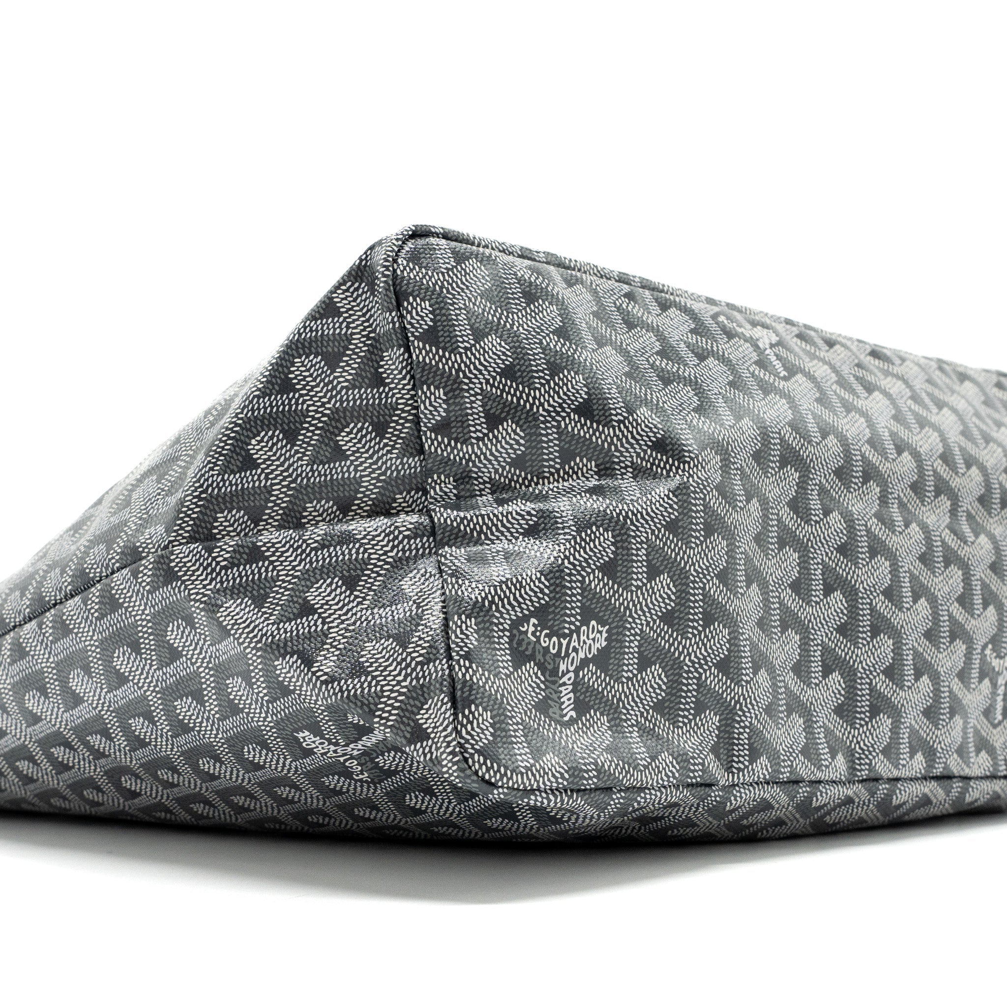 GOYARD SAINT LOUIS PM TOTE BAG GOYARDINE CANVAS/CALFSKIN GREY SHW