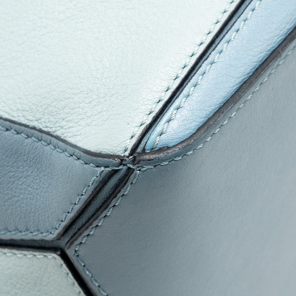 LOEWE SMALL PUZZLE BAG CALFSKIN BLUE/ MULTICOLOUR GHW