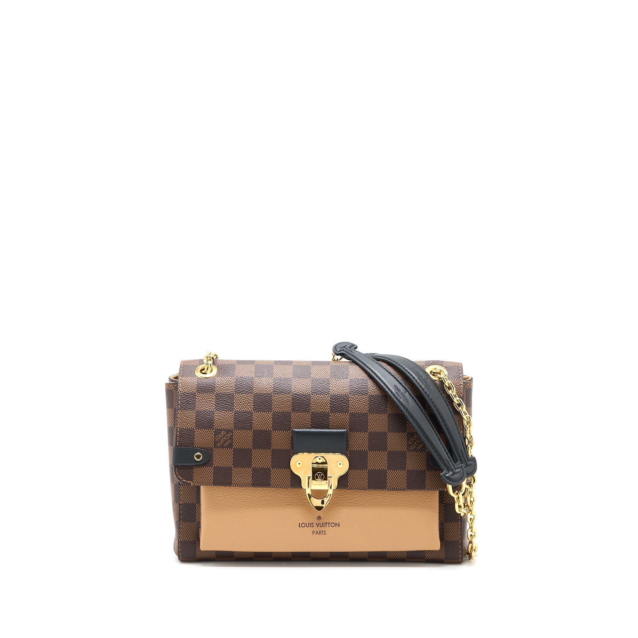 LOUIS VUITTON VAVIN PM DAMIER EBENE CANVAS BEIGE GHW