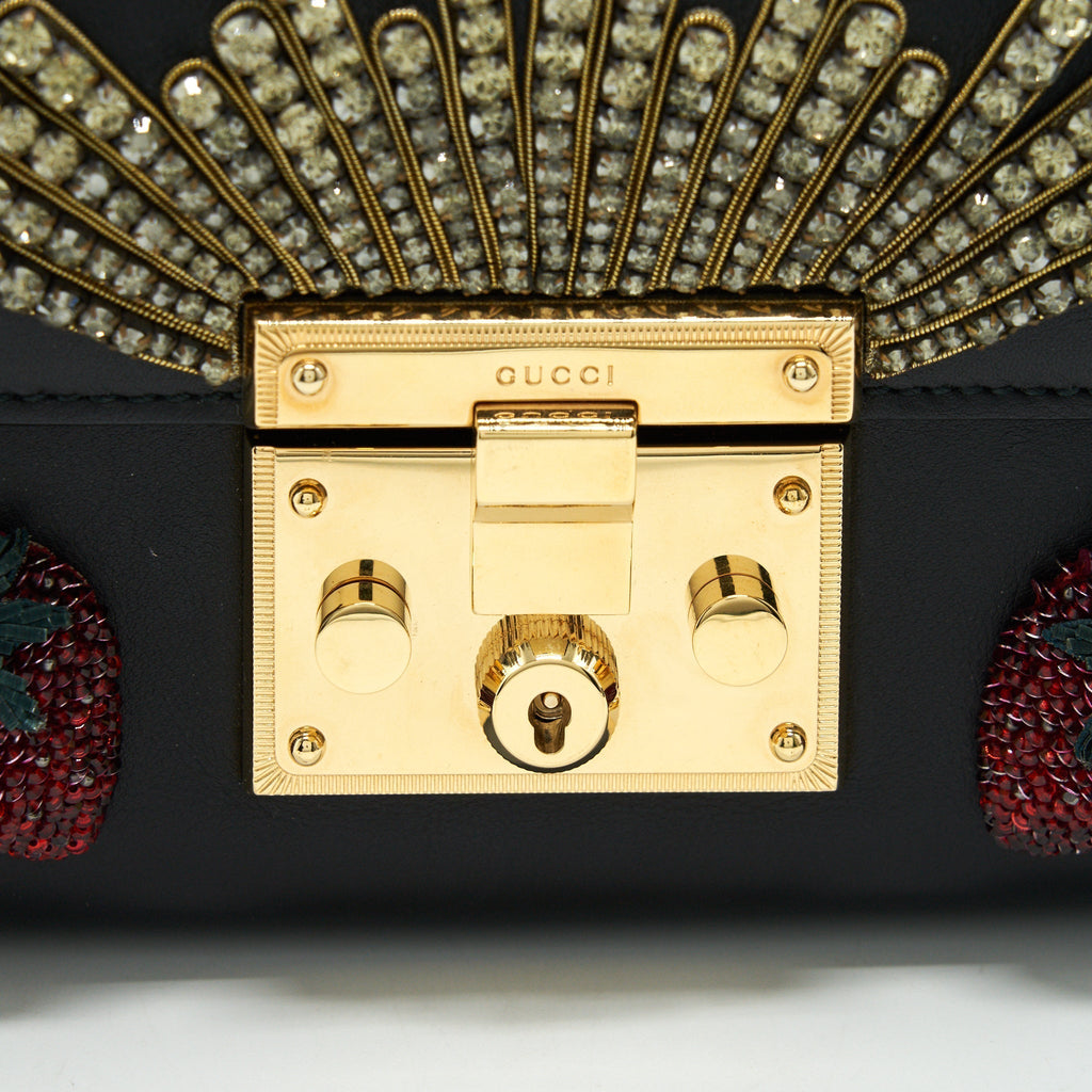 GUCCI LIMITED EDITION PADLOCK CHAIN BAG BLACK