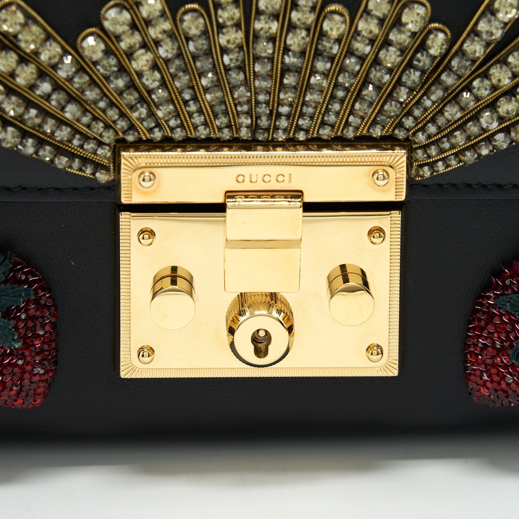 GUCCI LIMITED EDITION PADLOCK CHAIN BAG BLACK