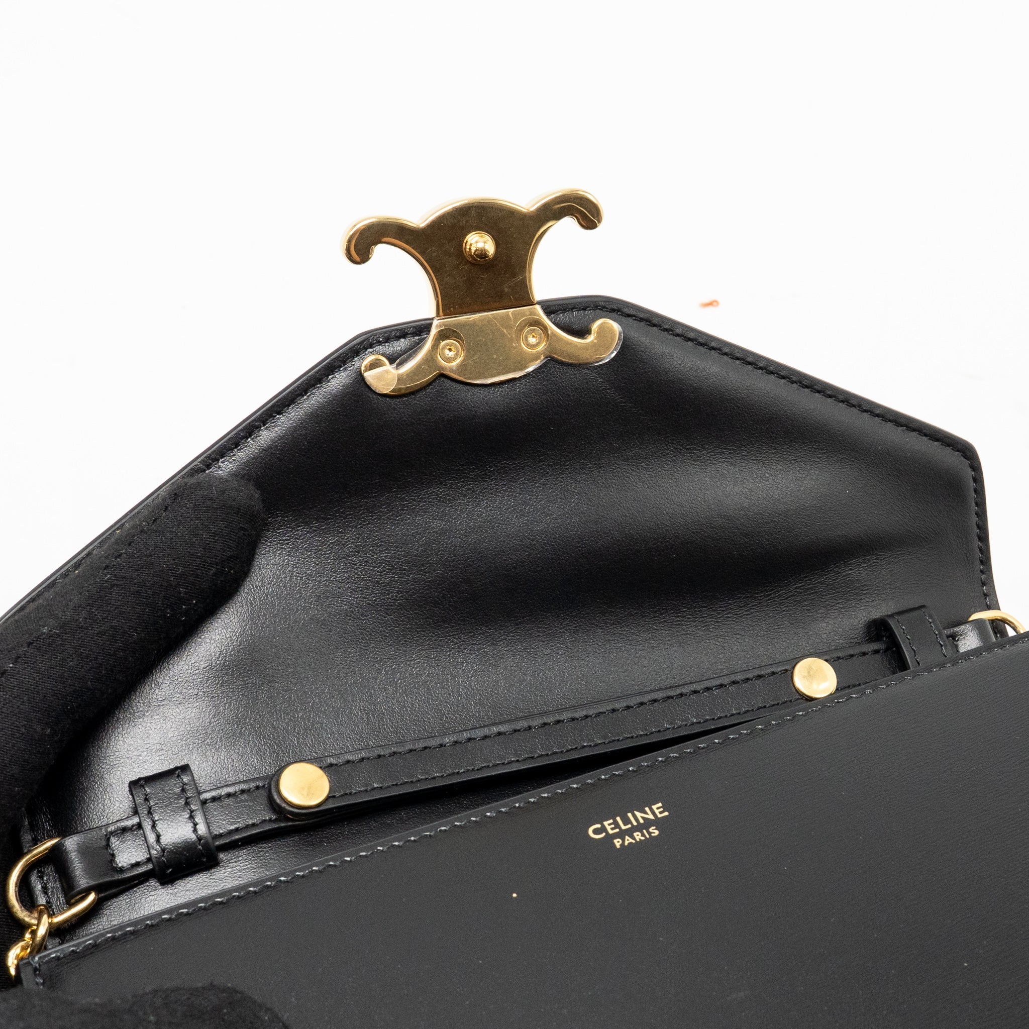 CELINE WALLET ON CHAIN MARGO CALFSKIN BLACK GHW