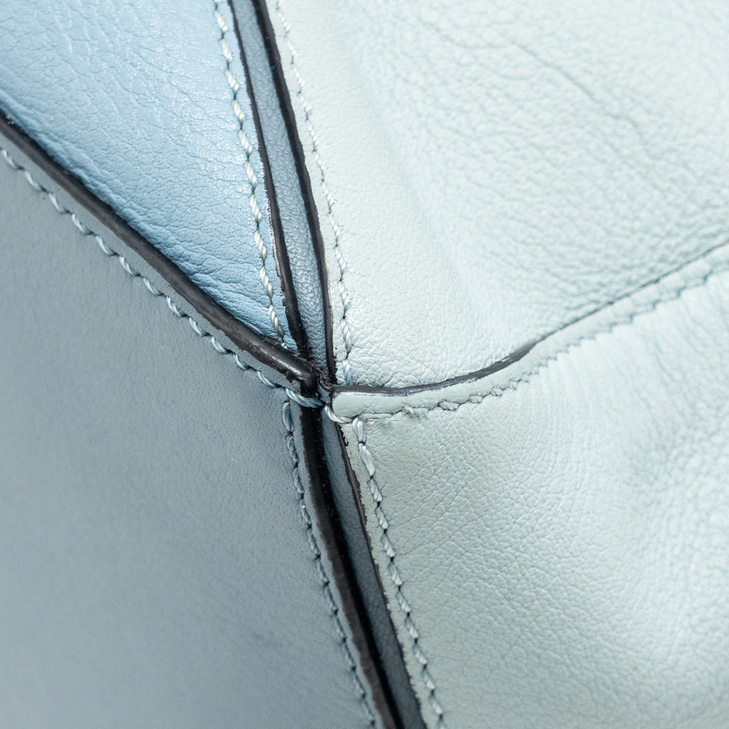 LOEWE SMALL PUZZLE BAG CALFSKIN BLUE/ MULTICOLOUR GHW