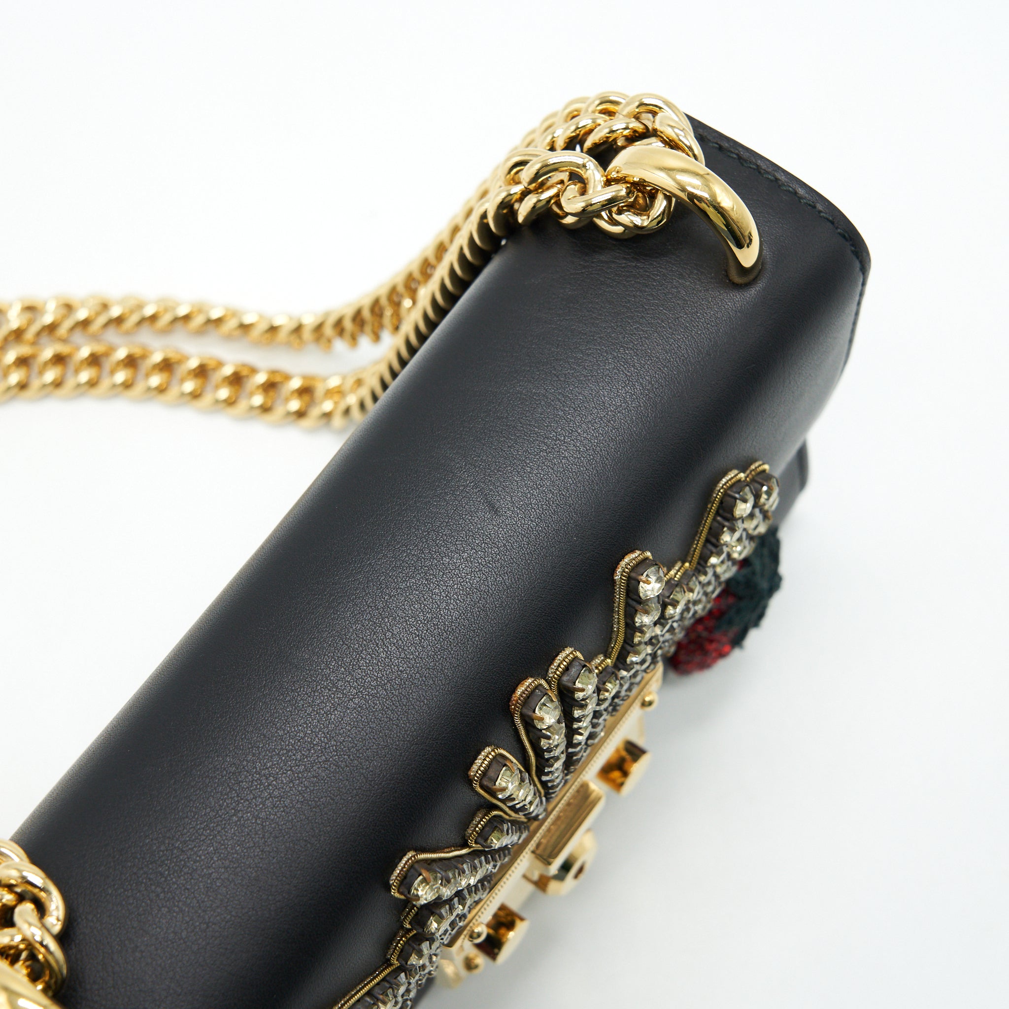 GUCCI LIMITED EDITION PADLOCK CHAIN BAG BLACK