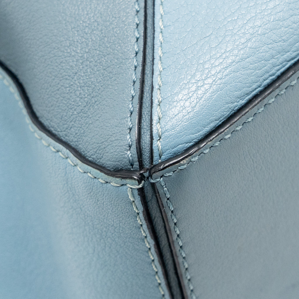 LOEWE SMALL PUZZLE BAG CALFSKIN BLUE/ MULTICOLOUR GHW