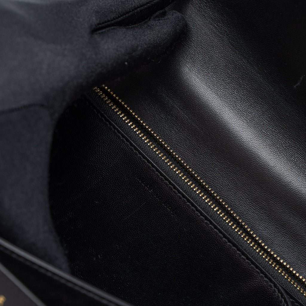 CELINE MEDIUM CLASSIC BOX CALFSKIN BLACK BRUSHED GHW