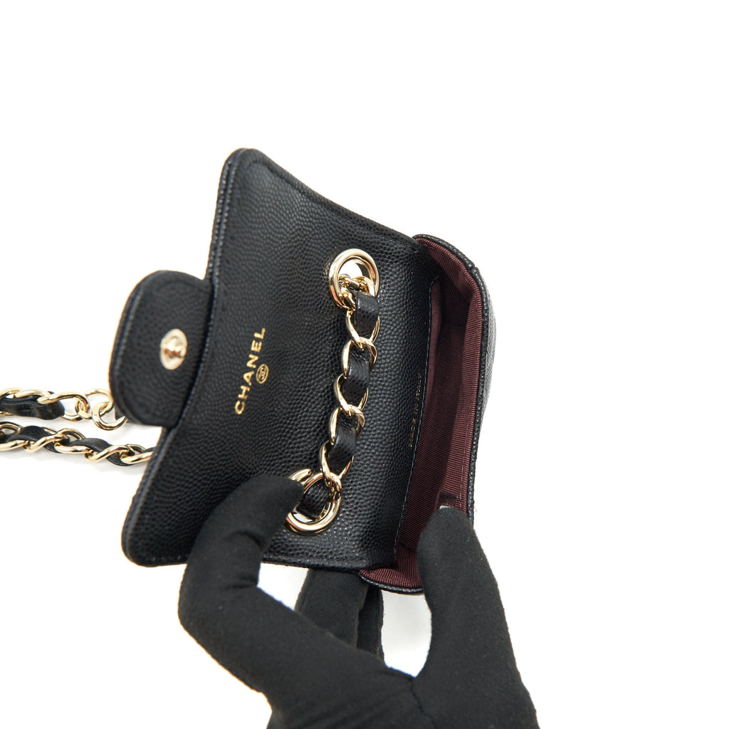 CHANEL 21B BELT BAG CAVIAR BLACK LGHW