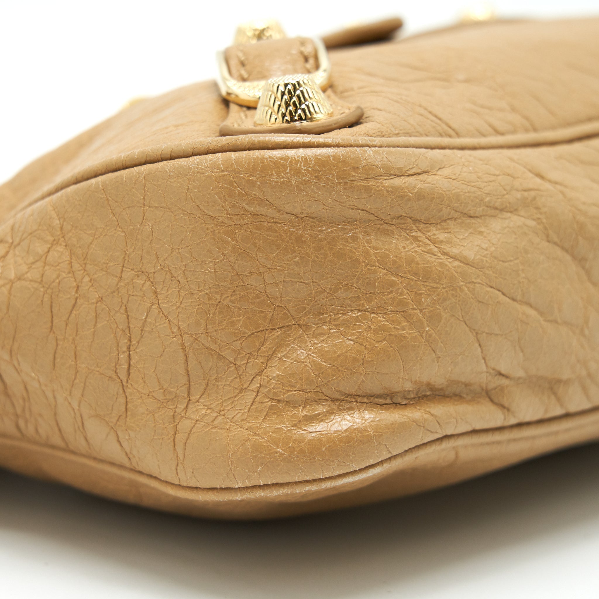 BALENCIAGA GIANT HIP BAG IN BEIGE
