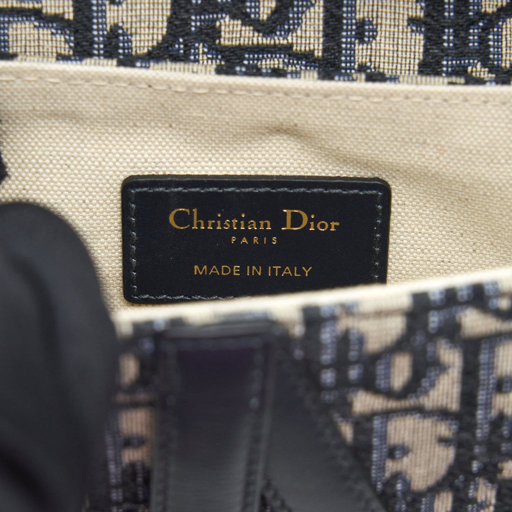 DIOR MINI SADDLE BLUE OBLIQUE GHW