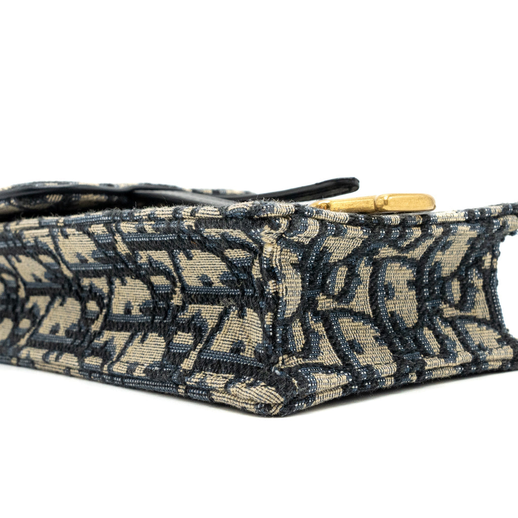 DIOR SADDLE PHONE POUCH DIOR OBLIQUE JACQUARD BLUE GHW