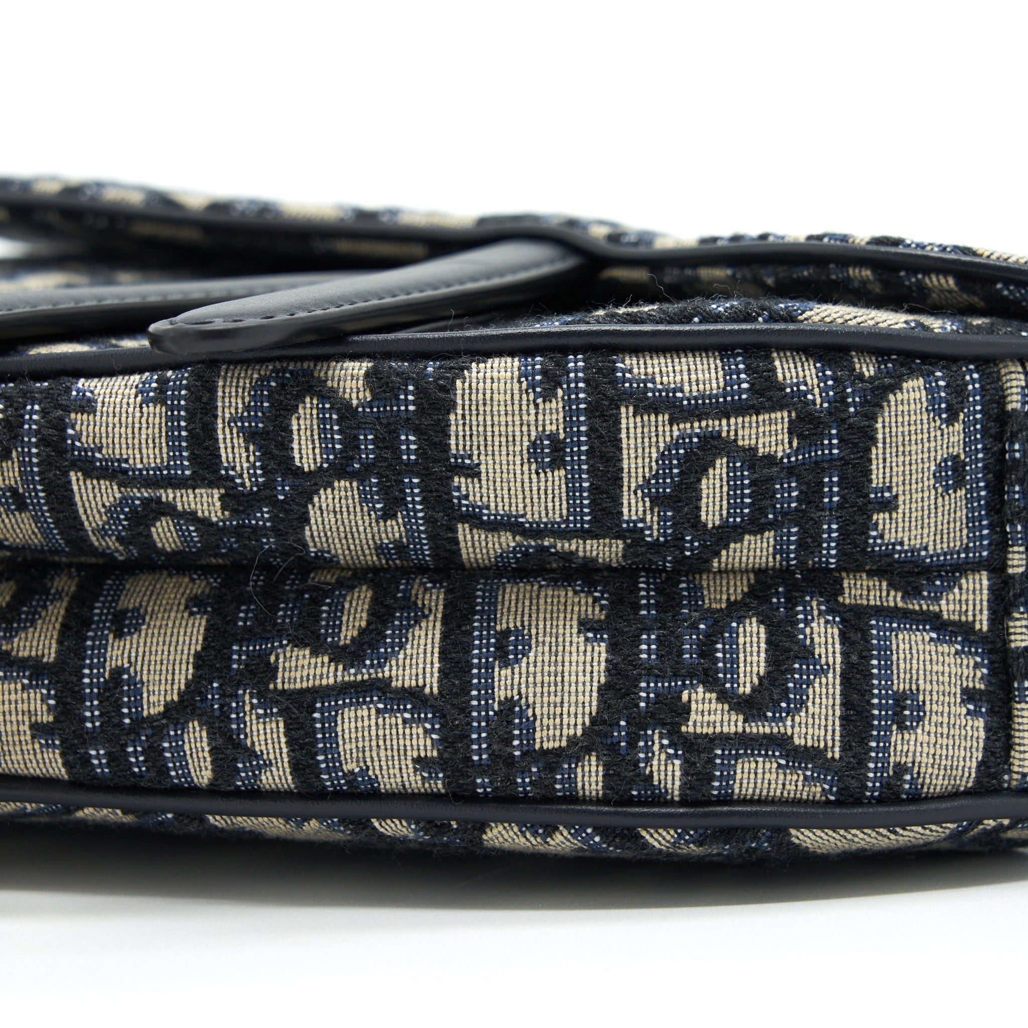 DIOR MINI SADDLE BLUE OBLIQUE GHW
