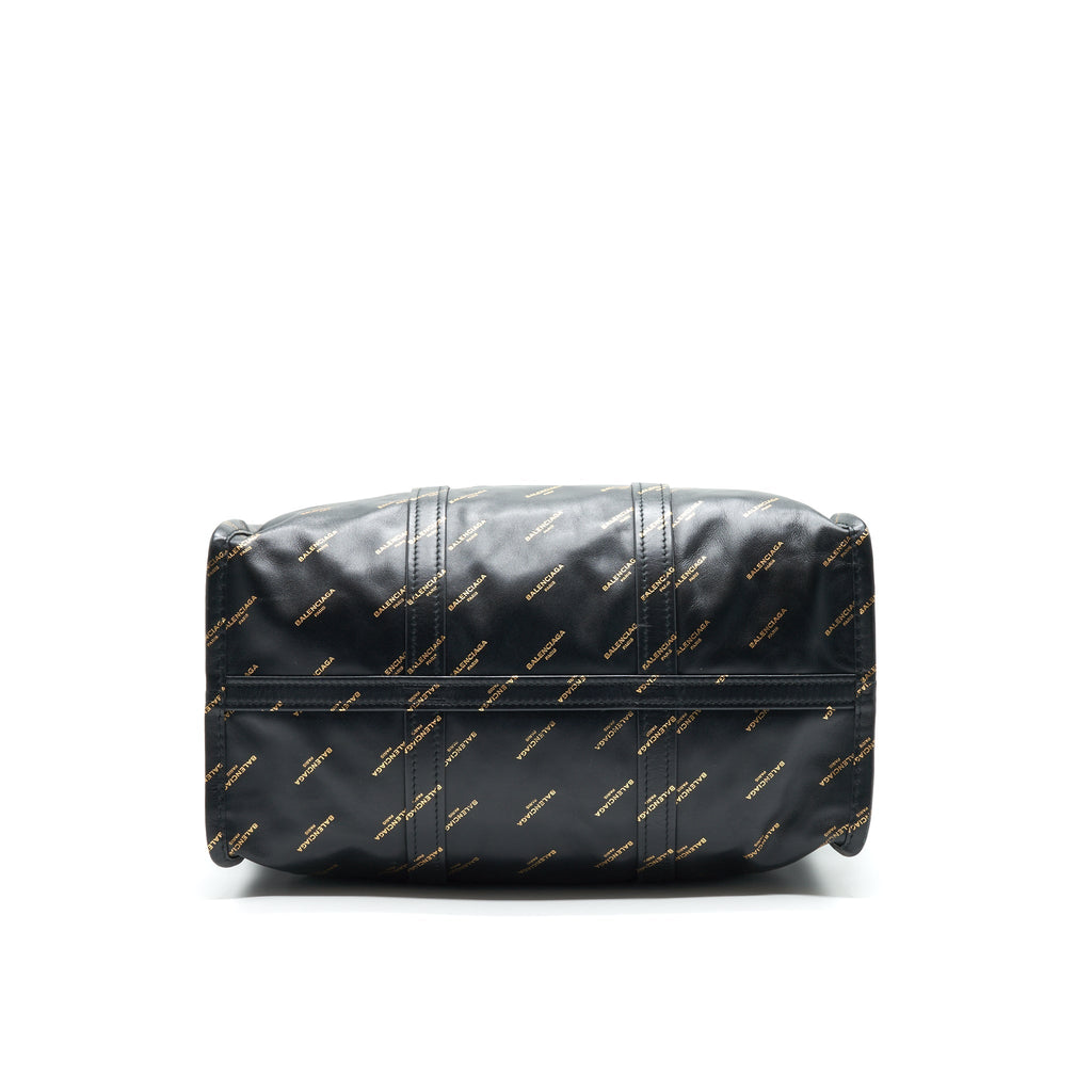 BALENCIAGA LOGO PRINTED BAZAR SHOPPER M LEATHER BAG
