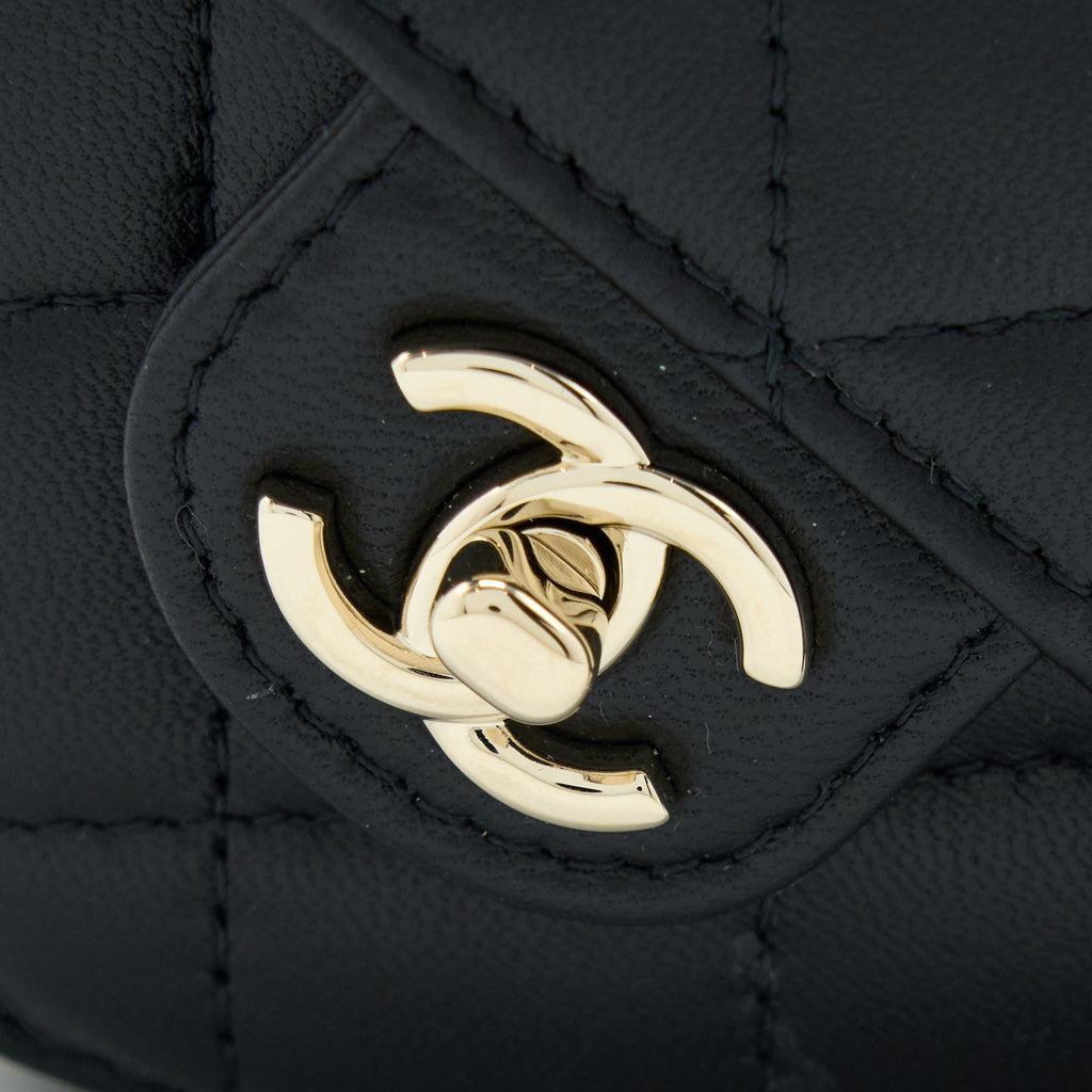 CHANEL 22S HEART BELT BAG LAMBSKIN BLACK LGHW