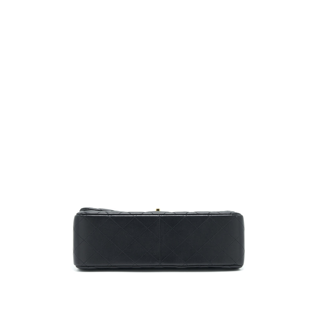 CHANEL JUMBO CLASSIC DOUBLE FLAP BAG LAMBSKIN BLACK GHW