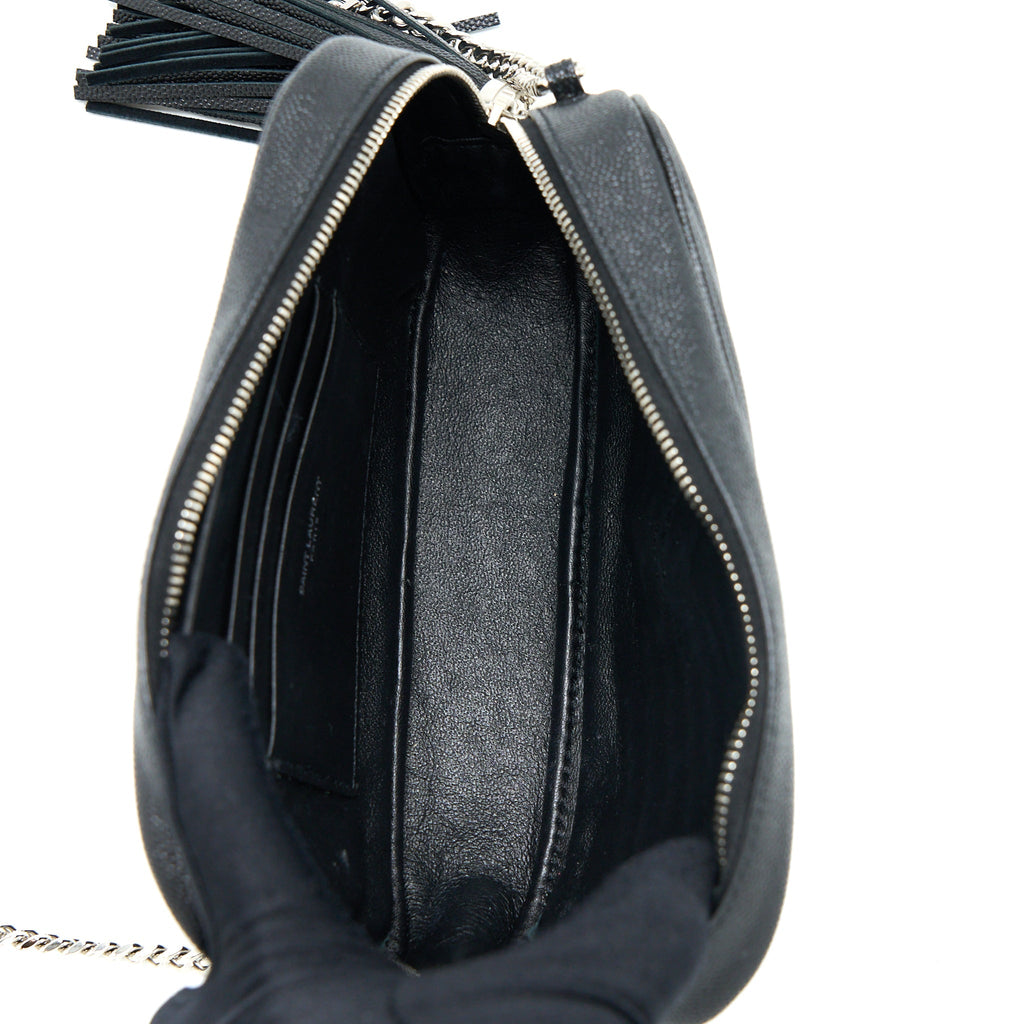 SAINT LAURENT/YSL MINI LOU BAG CALFSKIN BLACK SHW