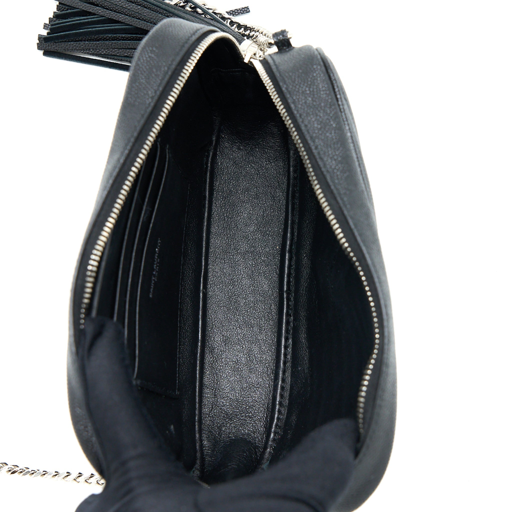 SAINT LAURENT/YSL MINI LOU BAG CALFSKIN BLACK SHW