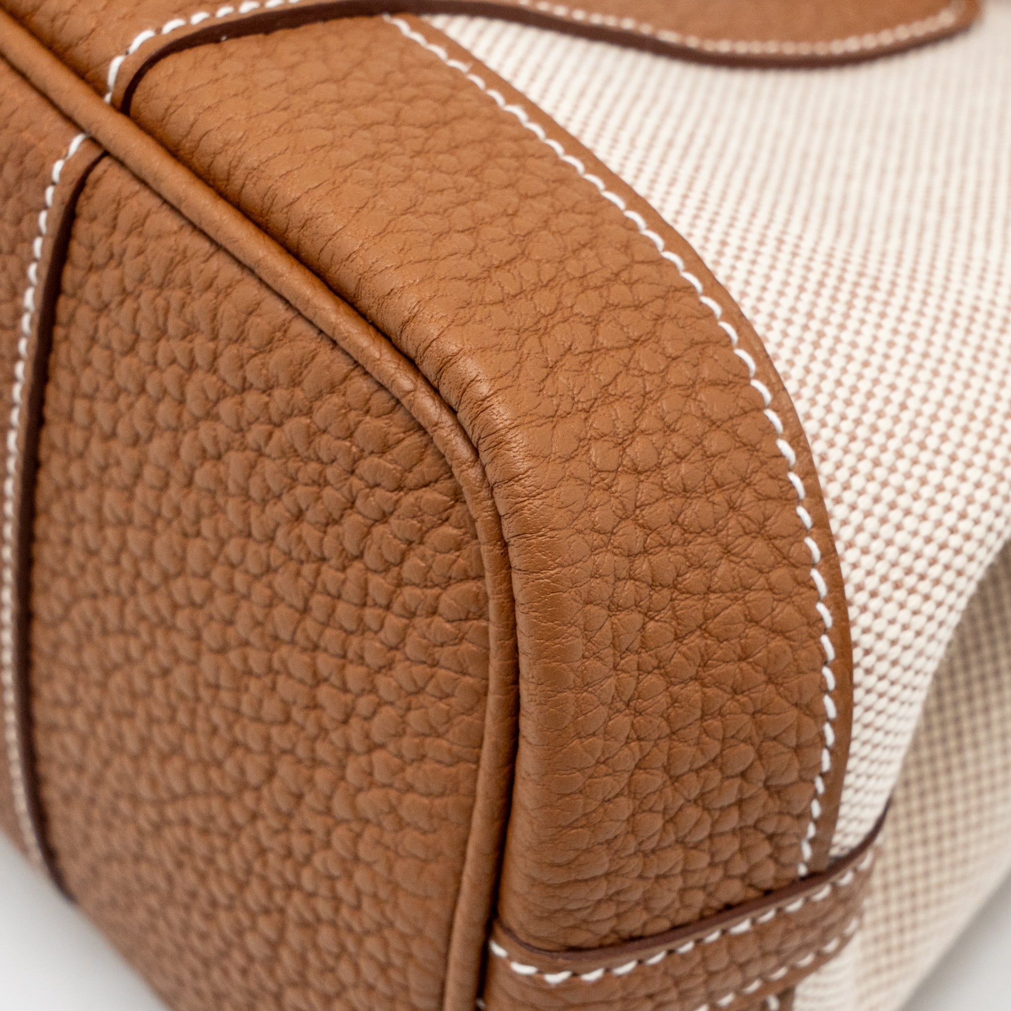 HERMES NEO GARDEN PARTY 23 CANVAS/NEGONDA ECRU-BEIGE/GOLD SHW