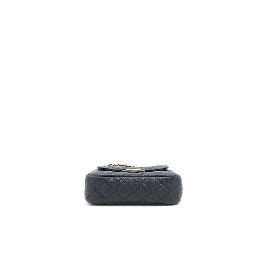 CHANEL SMALL HOBO BAG CAVIAR BLACK GHW (MICROCHIP)