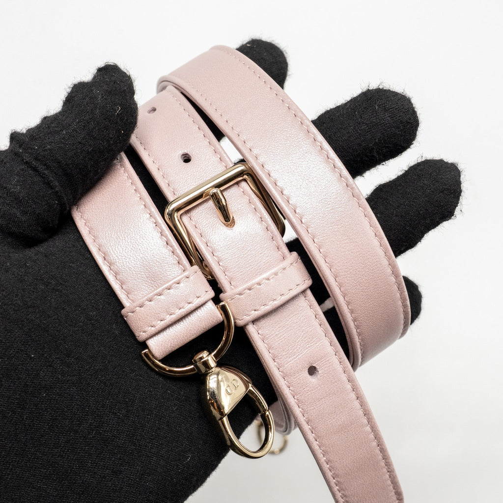 DIOR MEDIUM LADY DIOR LAMBSKIN IRIDESCENT PINK LGHW