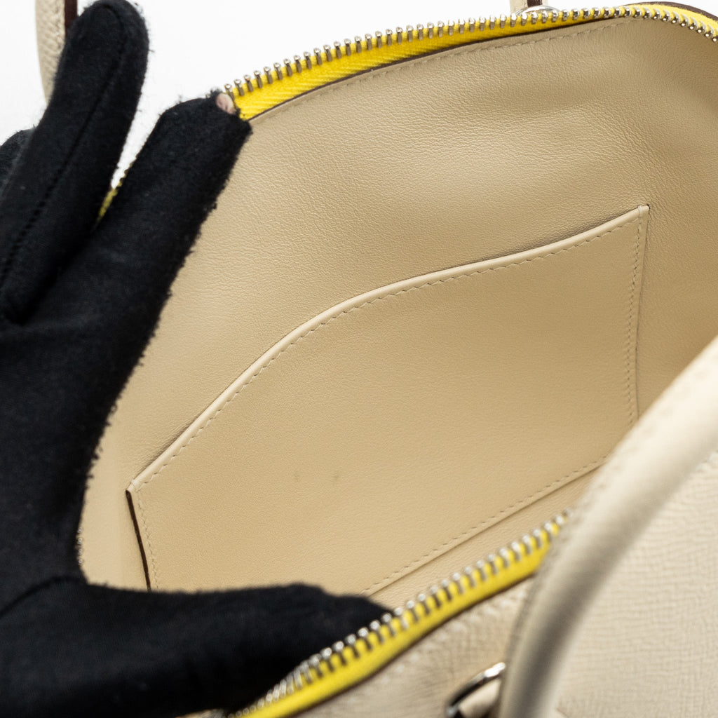 HERMES BOLIDE 1923 25 EPSOM NATA/TERRE BATTUE/JAUNE CITRON SHW