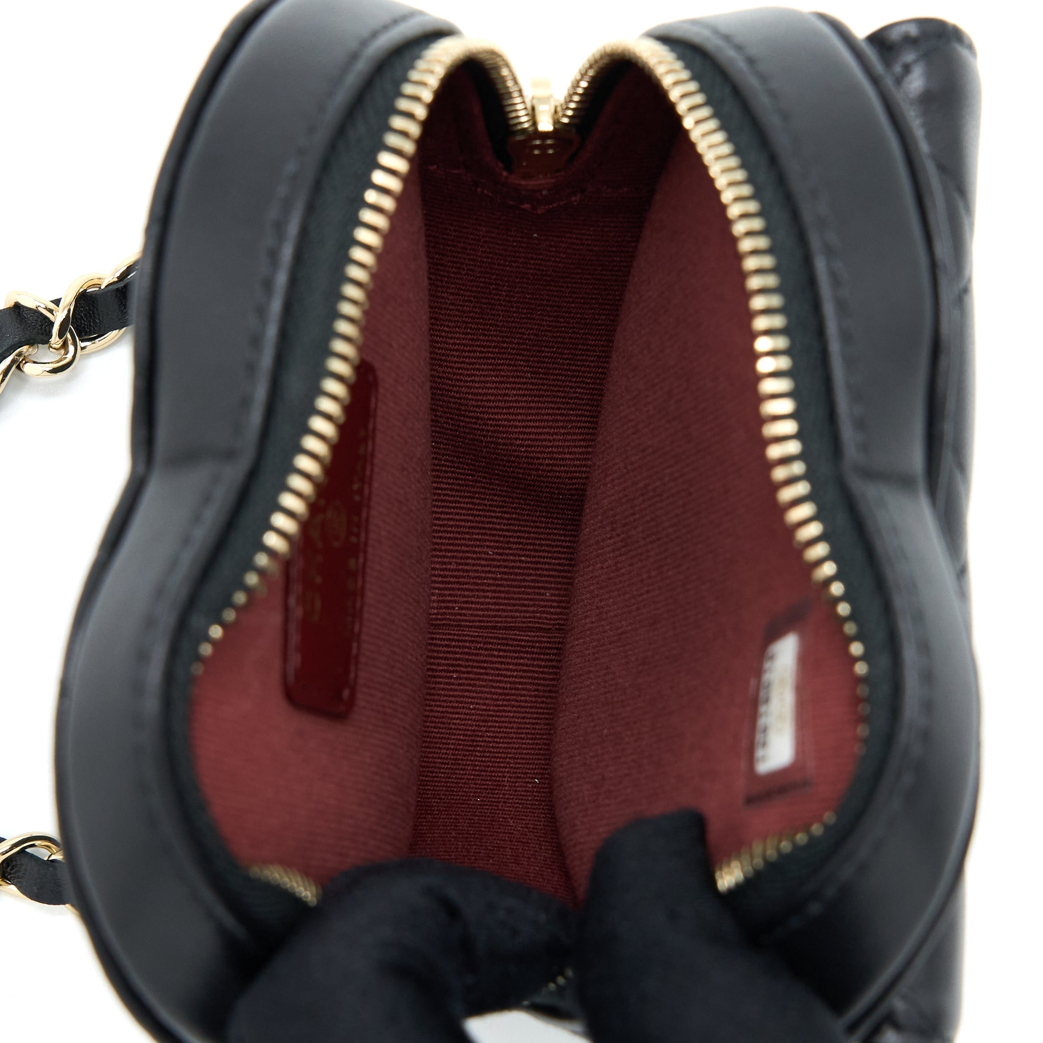 CHANEL 22S HEART BELT BAG LAMBSKIN BLACK LGHW
